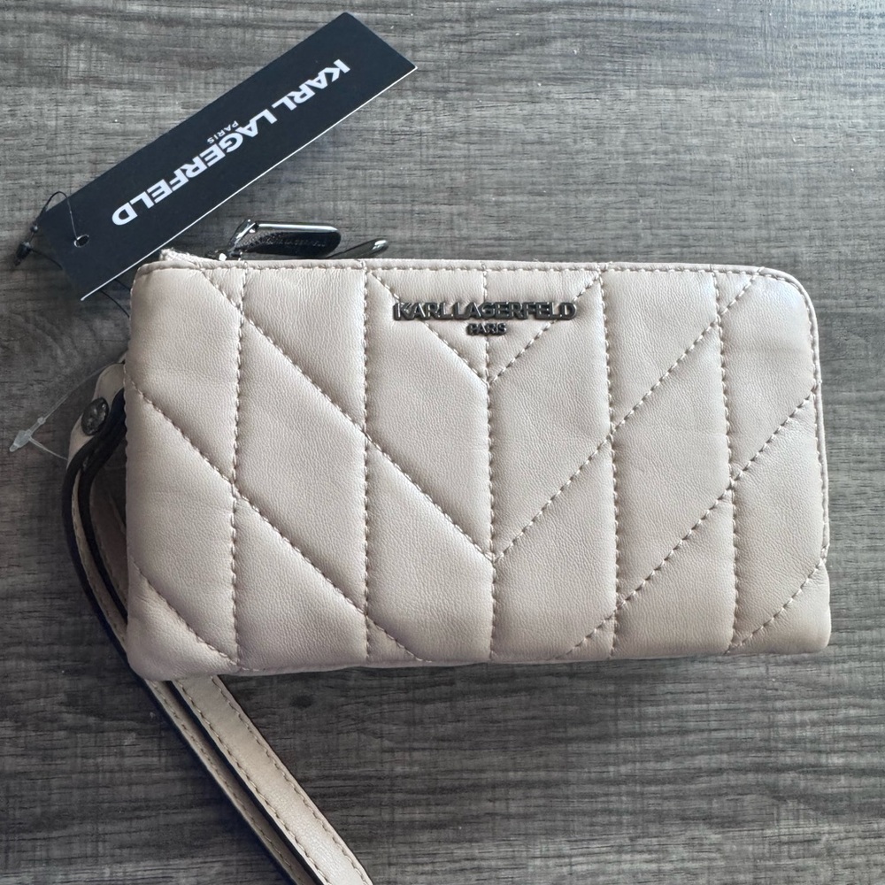 Karl Lagerfeld Pink Quilted Wristlet